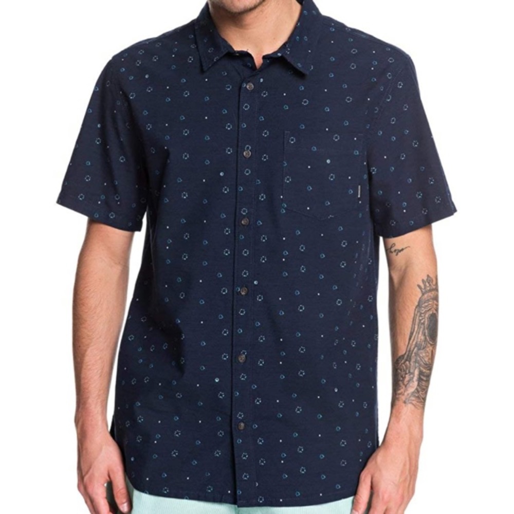 Quiksilver Short Sleeve Button Down - Navy